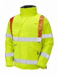 Leo Portmore Orange Brace Bomber Jacket Yellow High Visibility